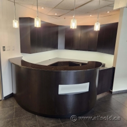 Granite Transaction Counter Round Reception Desk Bar and Cabs